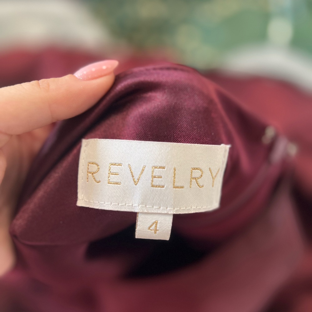 Revelry Red Ruched One-Shoulder Gown - Picture 3 of 3